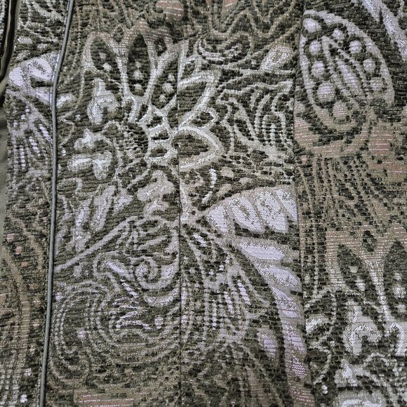 Coldwater Creek Paisley Chenille Jacket Large Tapestry Purple Shimmer Black - Picture 6 of 11